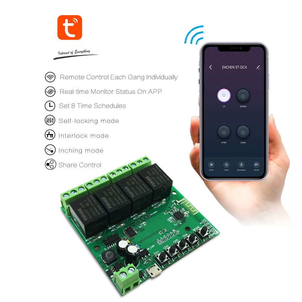 Garagentor EACHEN 1 Kanal WiFi Wireless Smart Switch Relay Modul für Smart Home Fernbedienung DC 5 V/12 V Einschalten von PC für Zugangskontrolle Arbeit mit TUYA/Smart Life App