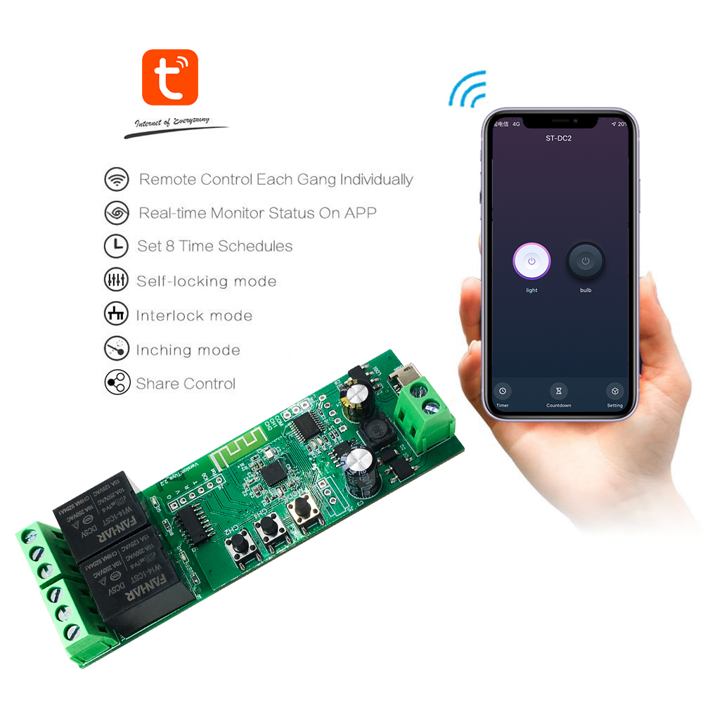 Garagentor EACHEN 1 Kanal WiFi Wireless Smart Switch Relay Modul für Smart Home Fernbedienung DC 5 V/12 V Einschalten von PC für Zugangskontrolle Arbeit mit TUYA/Smart Life App
